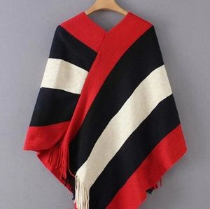 Elegant Poncho in Bold Colors